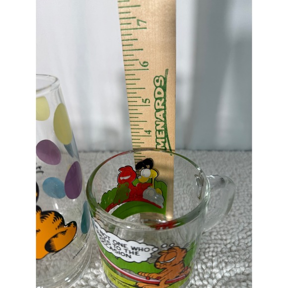 Vintage Garfield Glass Collection Set of 3 Jim Davis Cartoon Mugs Glasses - Picture 7 of 16